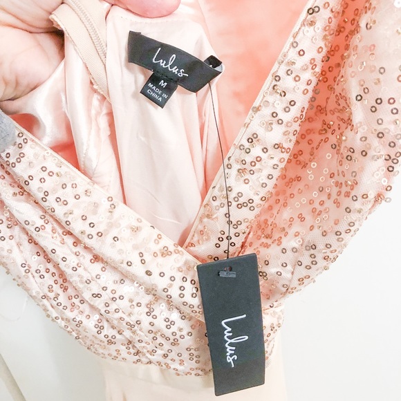 NWT Lulus Memorable Mystique Champagne Sleeveless Sequin Maxi Dress - Picture 8 of 16